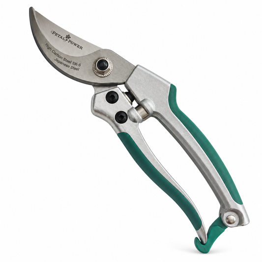 Heavy Duty Deluxe 8" Bypass Garden Secateurs with Razor Sharp SK-5 Steel Blades