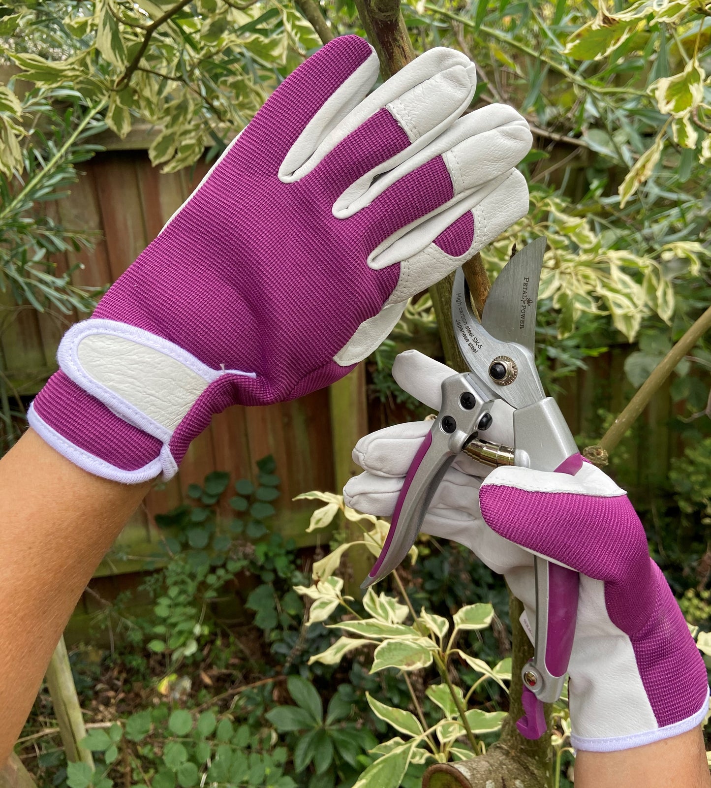 Ladies Leather Gardening Glove & Secateurs Set - Perfect Garden Gift