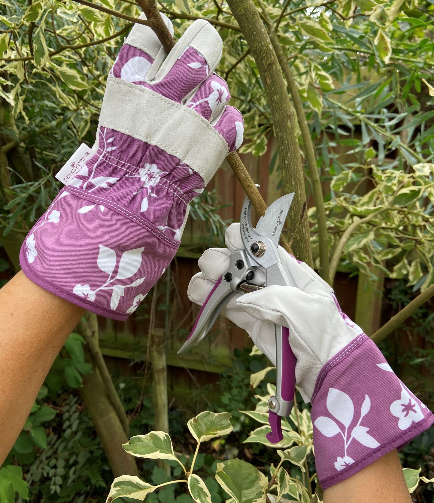 Ladies Leather Floral Gardening Gloves - Perfect Garden Gift